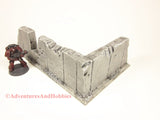 Style T592 Battle Damaged Corner Wall Section Ruin for 25-28mm Scale Miniature War Games.
